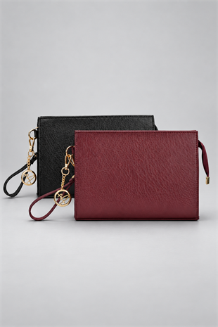 Biess Portföy 2 Li Clutch El Çantası - Siyah - Bordo