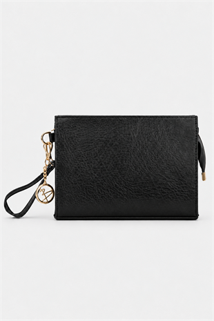 Biess Portföy Clutch El Çantası (Charm Hediyeli) - Siyah