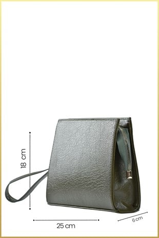 Biess Portföy Clutch El Çantası (Charm Hediyeli) - Haki