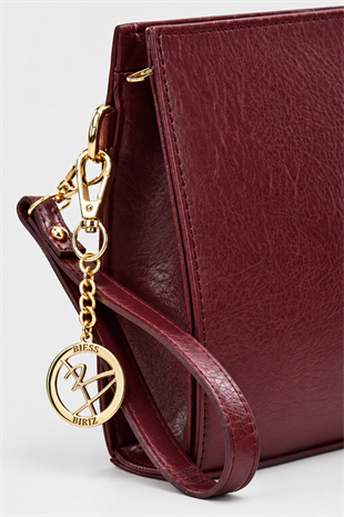 Biess Portföy Clutch El Çantası (Charm Hediyeli) - Bordo