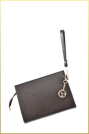 Biess Portföy Clutch El Çantası (Charm Hediyeli) - Acı Kahve