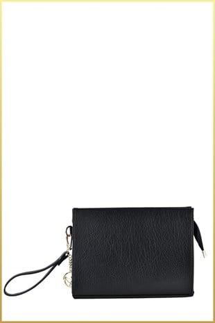 Biess Portföy Clutch El Çantası (Charm Hediyeli) - Siyah