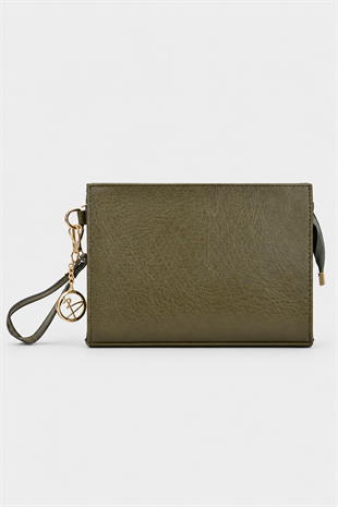 Biess Portföy Clutch El Çantası (Charm Hediyeli) - Haki