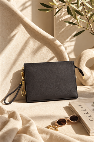 Biess Portföy Clutch El Çantası (Charm Hediyeli) - Acı Kahve
