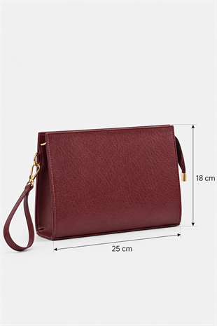 Biess Portföy Clutch El Çantası (Charm Hediyeli) - Bordo