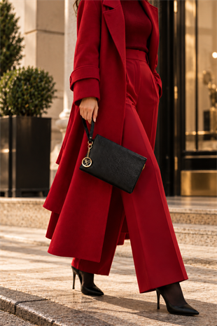 Biess Portföy Clutch El Çantası (Charm Hediyeli) - Siyah