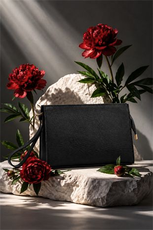 Biess Portföy Clutch El Çantası (Charm Hediyeli) - Siyah