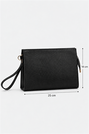 Biess Portföy Clutch El Çantası (Charm Hediyeli) - Siyah
