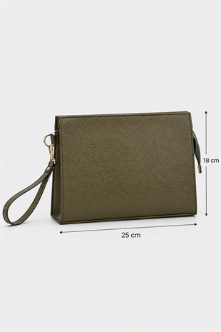 Biess Portföy Clutch El Çantası (Charm Hediyeli) - Haki