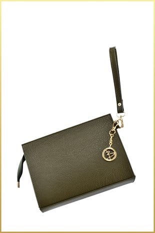 Biess Portföy Clutch El Çantası (Charm Hediyeli) - Haki