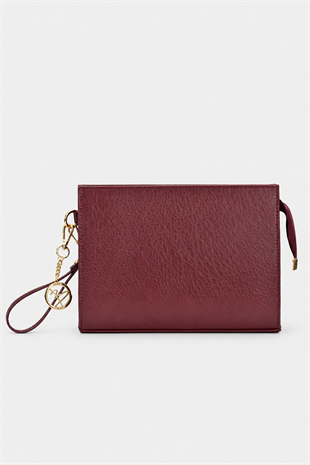 Biess Portföy Clutch El Çantası (Charm Hediyeli) - Bordo