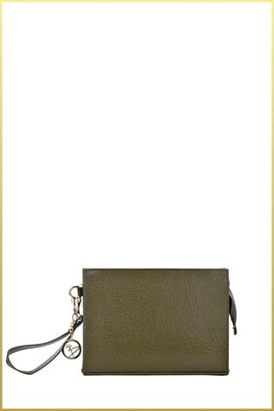 Biess Portföy Clutch El Çantası (Charm Hediyeli) - Haki