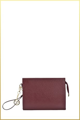 Biess Portföy Clutch El Çantası (Charm Hediyeli) - Bordo