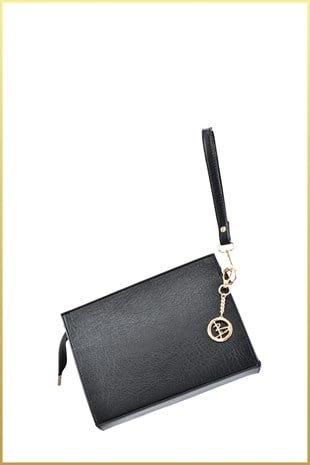 Biess Portföy Clutch El Çantası (Charm Hediyeli) - Siyah