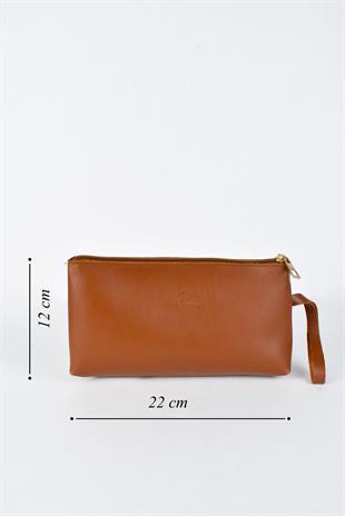 Biriz Kadın Makyaj Çantası - Taba