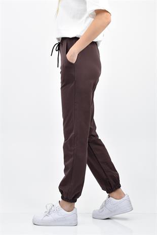 Cep Detaylı Jogger Eşofman Altı - Kahverengi