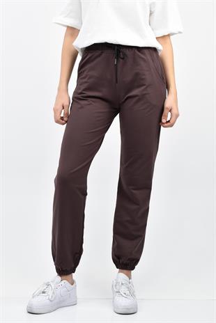 Cep Detaylı Jogger Eşofman Altı - Kahverengi