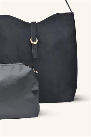 Dora El ve Omuz Çantası - Siyah