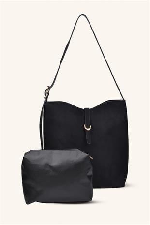 Dora El ve Omuz Çantası - Siyah