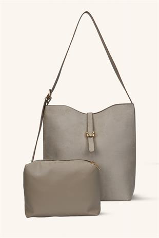 Dora El ve Omuz Çantası - Vizon