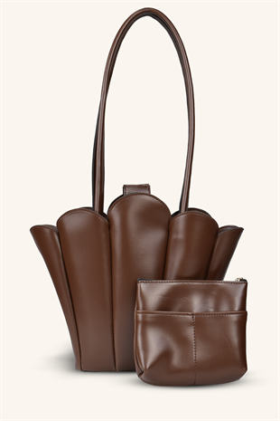 Dore El ve Omuz Çantası - Acı Kahve