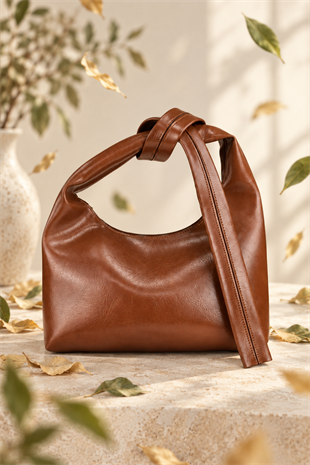 Düğüm Model El ve Omuz Çantası - Taba
