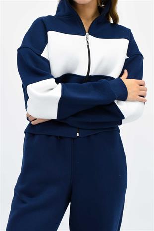 Garnili Eşofman Takımı – Lacivert-Beyaz