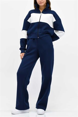 Garnili Eşofman Takımı – Lacivert-Beyaz