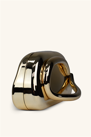 Glow Model Parlak Abiye Çanta - Gold