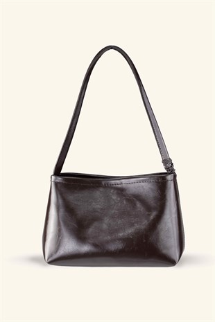 Gözlük Askılı Midi Boy El ve Omuz Çantası - Acı Kahve