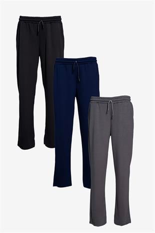 İki İplik Bol Paça Cep Detaylı Eşofman Altı - Lacivert