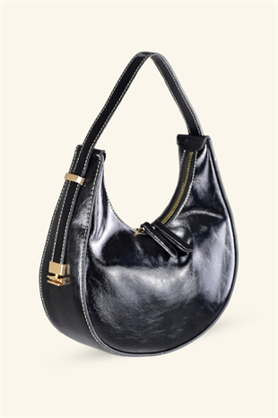 Kadın Ayarlanabilir Askılı Baget Çanta - Siyah