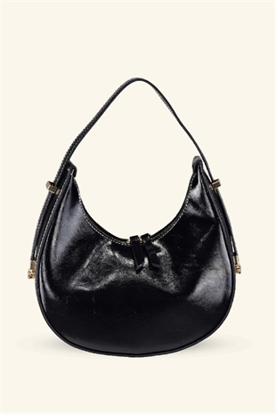 Kadın Ayarlanabilir Askılı Baget Çanta - Siyah