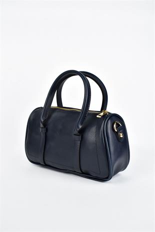 Kadın Deri Mini El Çantası - Lacivert