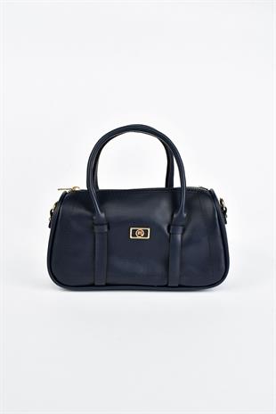 Kadın Deri Mini El Çantası - Lacivert