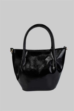 Kadın Deri Siyah El ve Omuz Çantası