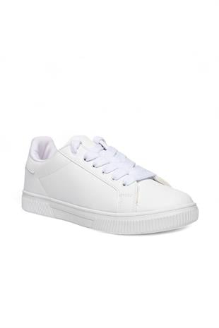 Kadın Deri Sneaker - Beyaz