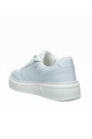 Kadın Kalın Taban Deri Sneaker - Beyaz