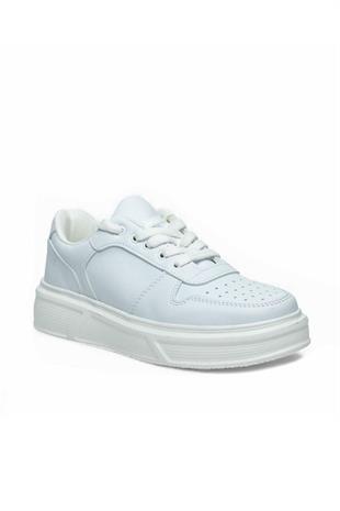 Kadın Kalın Taban Deri Sneaker - Beyaz