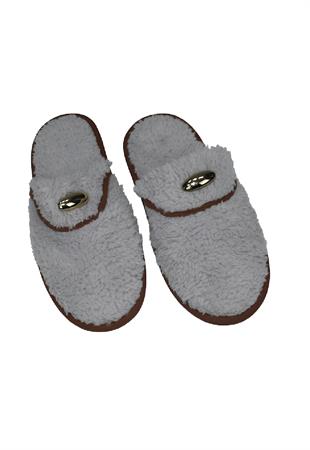 Kadın Kışlık Ev Terliği - Gri 