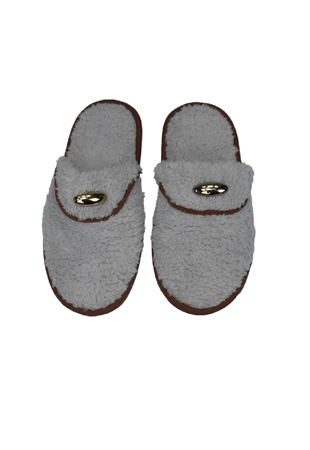 Kadın Kışlık Ev Terliği - Gri 