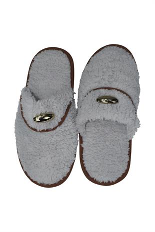 Kadın Kışlık Ev Terliği - Gri 