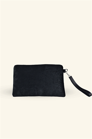 Kadın Siyah Taşlı Süet Portföy & Clutch Çanta