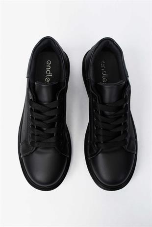 Kadın Yüksek Tabanlı Sneaker- Siyah