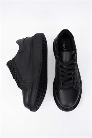 Kadın Yüksek Tabanlı Sneaker- Siyah