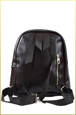 Kadın Yumuşak Klasya Deri Sırt Çantası - Acı Kahve