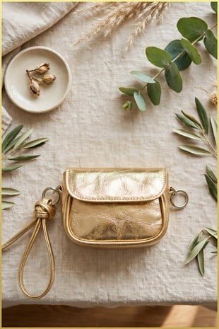 Lovely Kadın Mini Ayarlanabilir Askılı Omuz Çantası - Gold