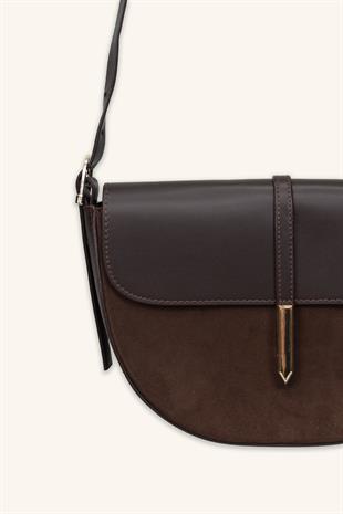 Luce Gold Detaylı El ve Omuz Çantası - Kahverengi