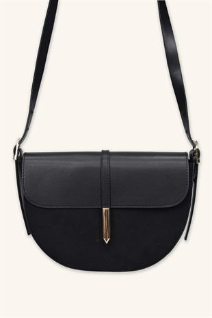 Luce Gold Detaylı El ve Omuz Çantası - Siyah