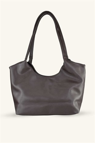 Melany Model Charm Detaylı El ve Omuz Çantası - Acı Kahve